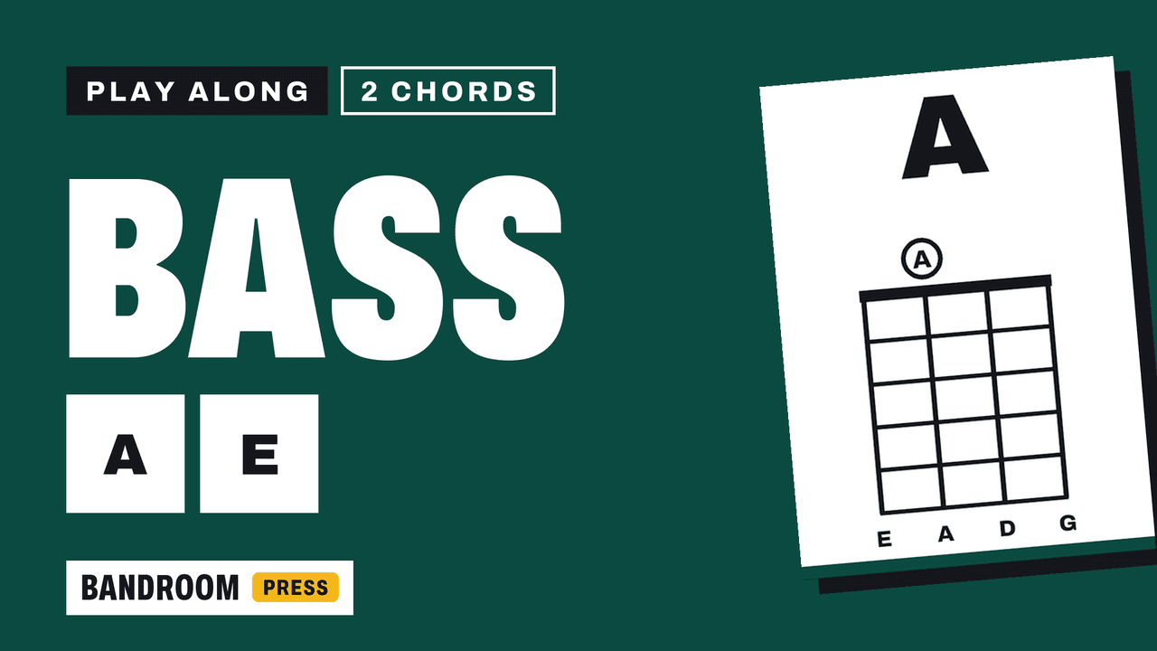 Bass Play Along | A E | 2 Chord Song in A | 5 Bass Lines with TAB