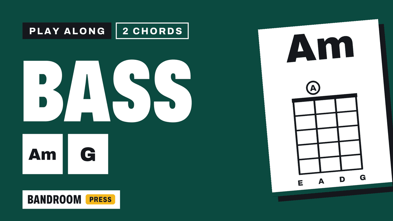 Bass Play Along | Am G | 2 Chord Song in A minor | 5 Bass Lines with TAB