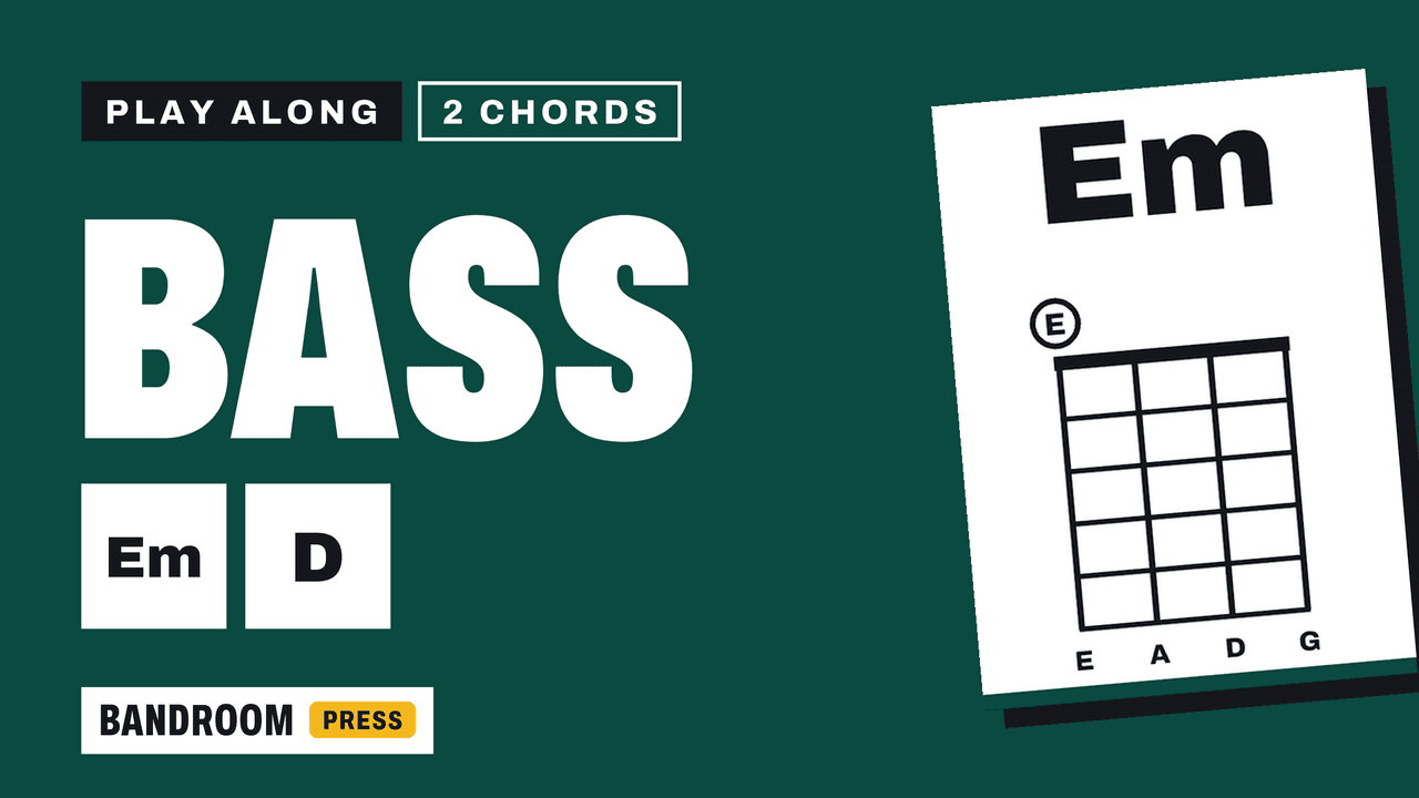 Bass Play Along | Em D | 2 Chord Song in E minor | 5 Bass Lines with TAB