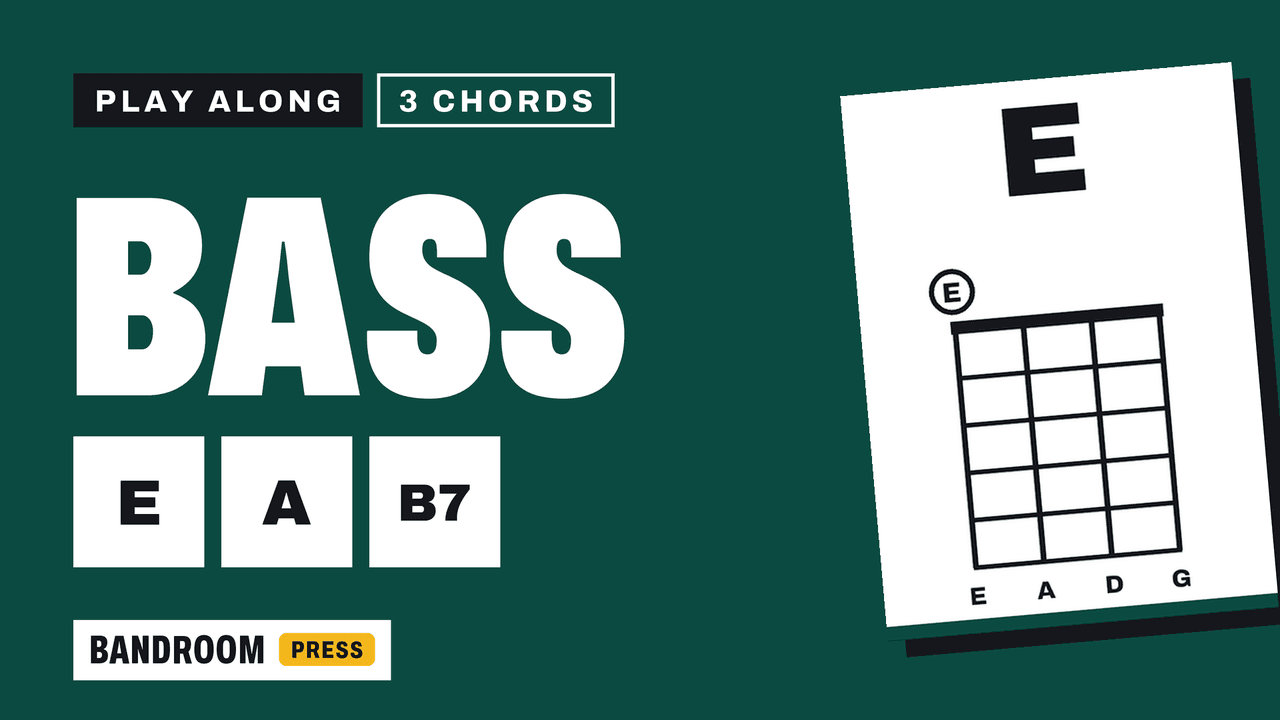 Bass Play Along | E A B7 | 3 Chord Song in E | 5 Bass Lines with TAB