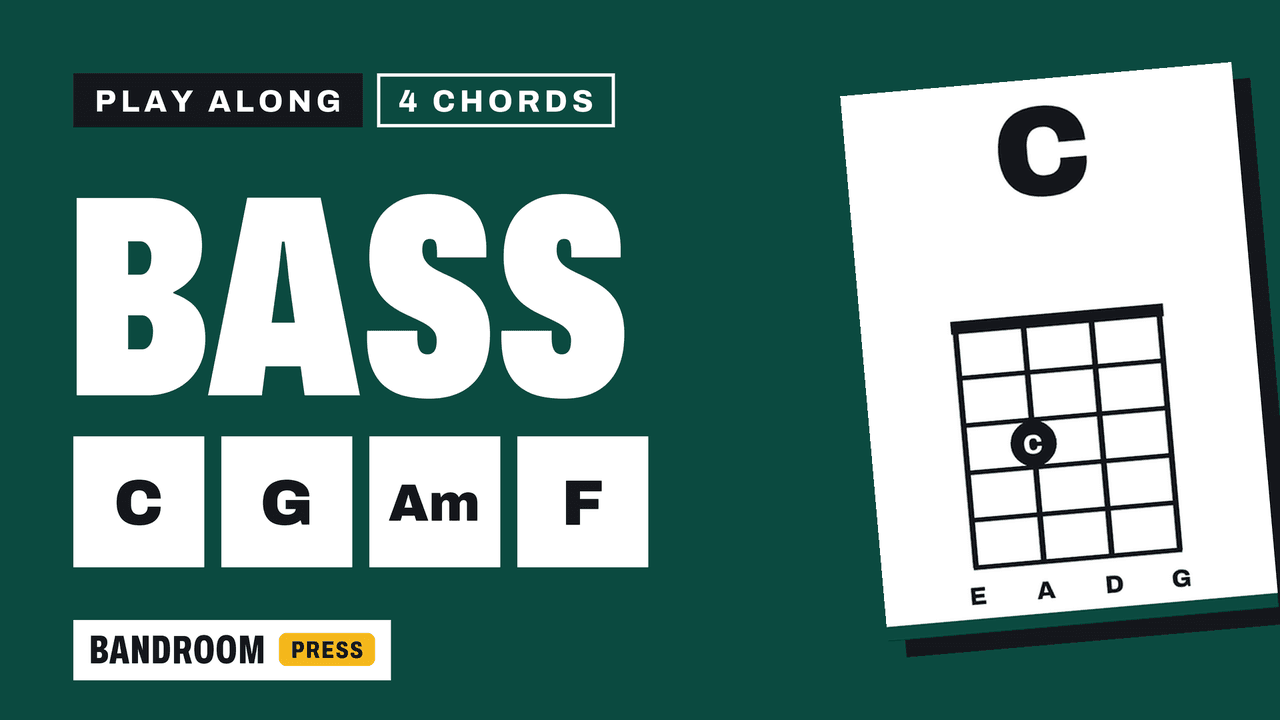 Bass Play Along | C G Am F | 4 Chord Song in C | 5 Bass Lines with TAB