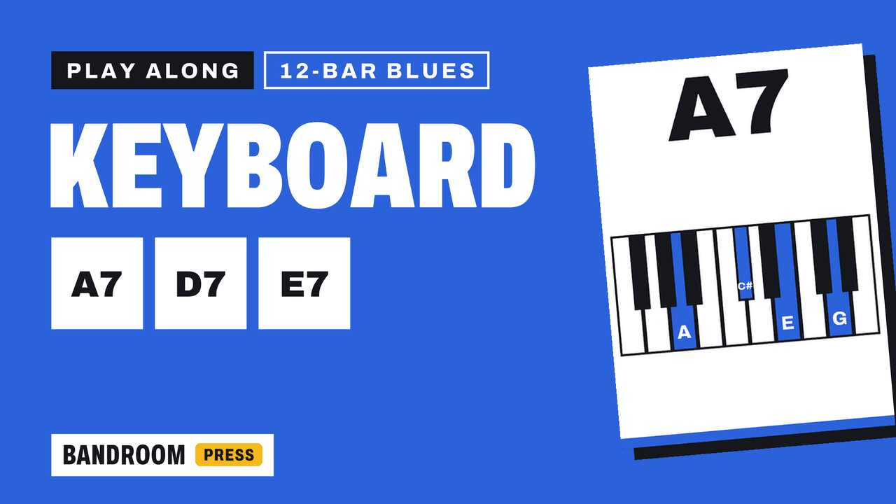 Keyboard / Piano Play Along | A7 D7 E7 | 12 Bar Blues in A | 5 Rhythm Patterns