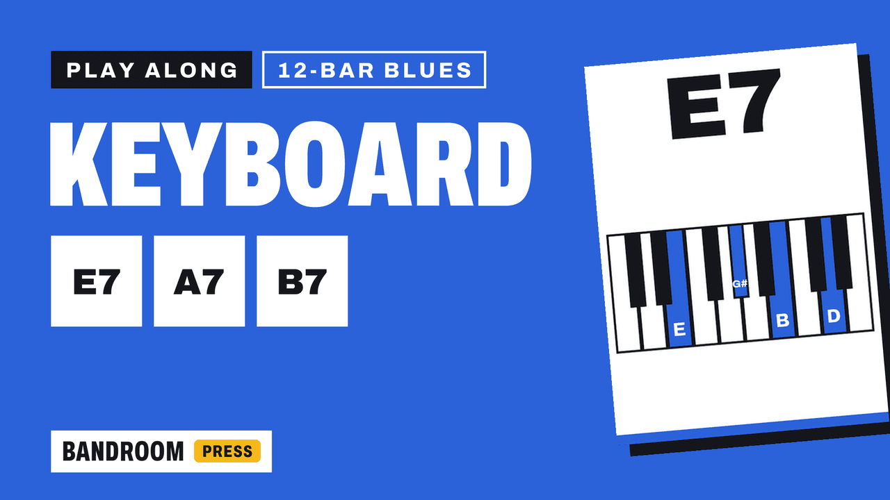 Keyboard / Piano Play Along | E7 A7 B7 | 12 Bar Blues in E | 5 Rhythm Patterns