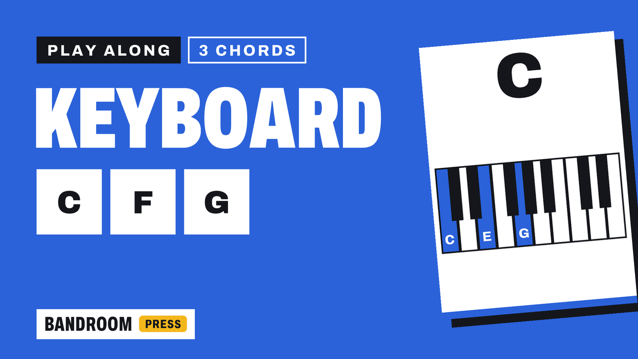 Keyboard / Piano Play Along | C F G | 3 Chord Song in C | 5 Rhythm Patterns