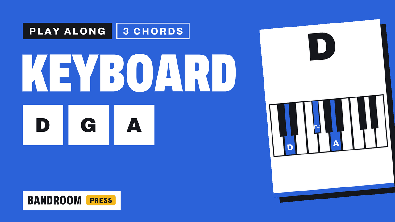 Keyboard / Piano Play Along | D G A | 3 Chord Song in D | 5 Rhythm Patterns