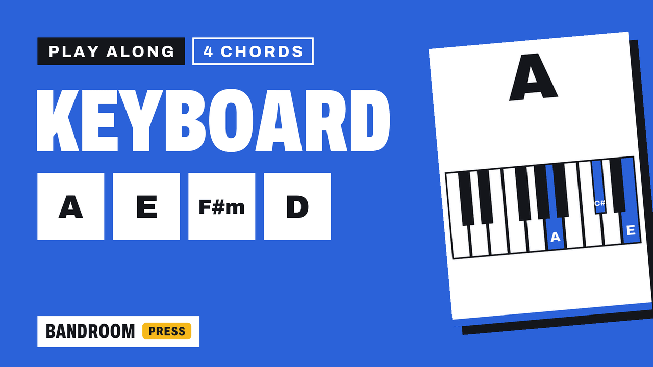 Keyboard / Piano Play Along | A E F#m D | 4 Chord Song in A | 5 Rhythm Patterns