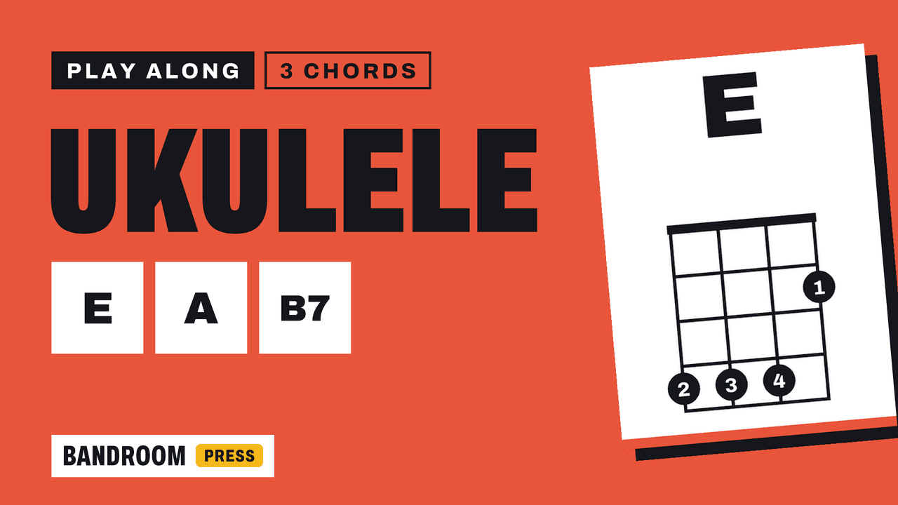 Ukulele Play Along | E A B7 | 3 Chord Song in E | 5 Strumming Patterns