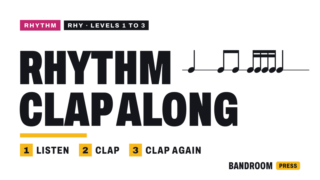 Rhythm Clap Along Levels 1–3 | Quarter Notes, Eighth Notes & Rests | Crotchets & Quavers